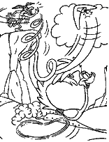 coloriage coyote lance une dynamite sur bip bip